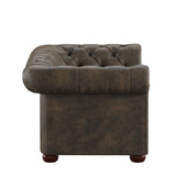 Homelegance By Top-Line Pietro Tufted Chesterfield Loveseat Brown Polished Microfiber