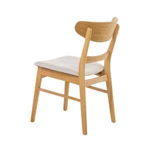 English Elm Christopher Knight Home® - Dining Chair - Mid-Century Modern Light Beige Upholstered Seat With Stylish Splayed Wood Legs 58915.00LBE