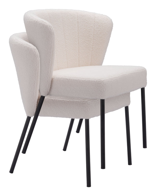 Aimee Dining Chair - Set of 2 Cream 109677 Zuo Modern
