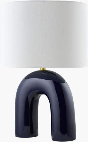 Livabliss Calvert Hand-painted Ceramic Table Lamp with Linen Shade Arts and Crafts Style CVE-001