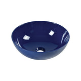 Vitreous China Round Vessel Sink - Polished Blue 15.2 inch CVE152RDBL N/A