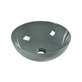 Vitreous China Round Vessel Sink - Polished Gray 15.2 inch CVE152RDGR N/A