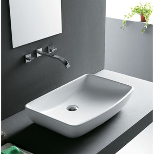 Vitreous China Rectangle Vessel Sink - White 23.5 inch CVE237RC N/A