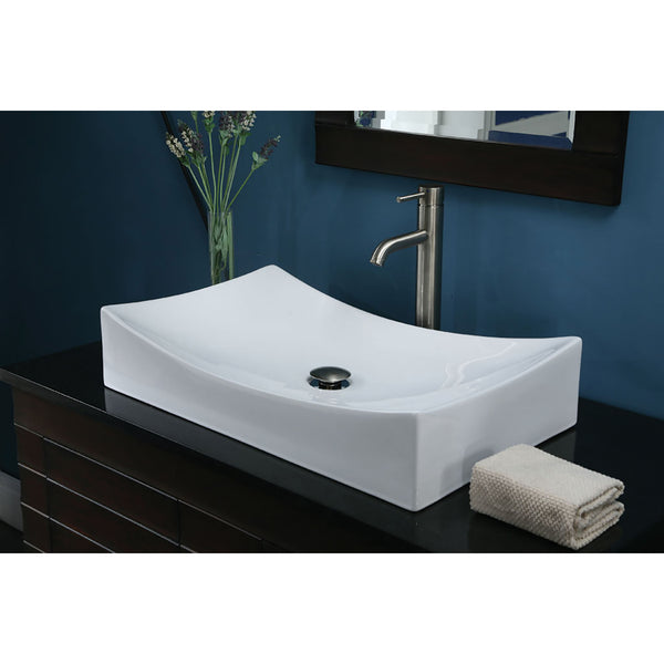 Vitreous China Rectangle Vessel Sink - White 26 inch CVE262RC N/A