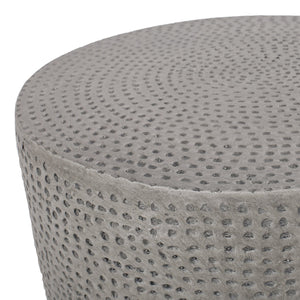 English Elm Outdoor Lightweight Concrete Cylinder Side Table for Patio Pool Deck or Balcony 73445.00