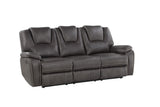 English Elm Steve Silver - Katrine - Pu Manual Sofa- - Charcoal