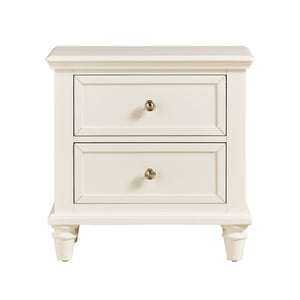 Homelegance By Top-Line Dasha 2-Drawer End Table White Wood