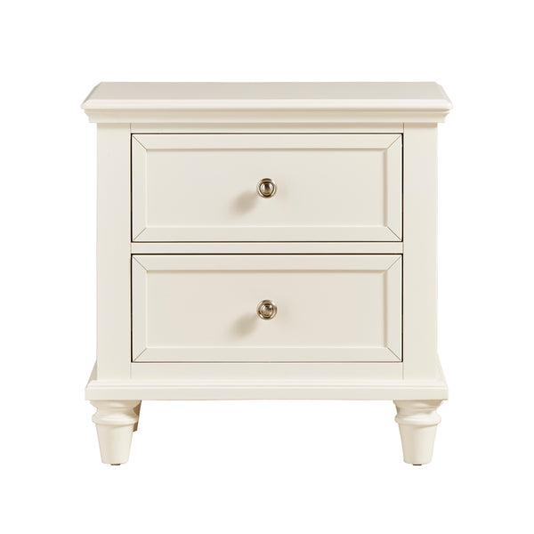 Homelegance By Top-Line Dasha 2-Drawer End Table White Wood