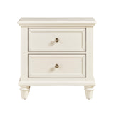 Homelegance By Top-Line Dasha 2-Drawer End Table White Wood