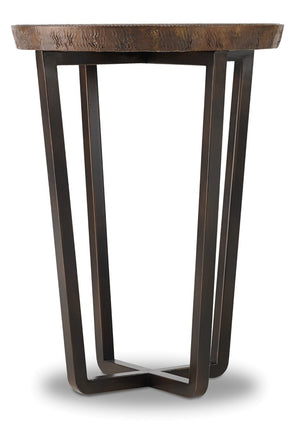 Hooker Furniture Parkcrest Aged Copper Martini Table With Forged Dark Metal Base — Compact Rustic-Modern Accent, 18" 5527-80117-COR