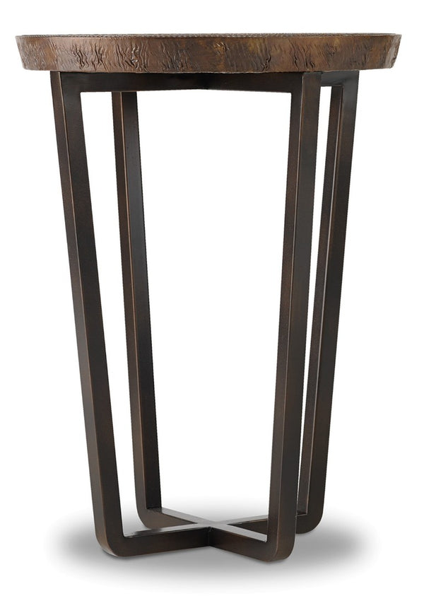 Hooker Furniture Parkcrest Aged Copper Martini Table With Forged Dark Metal Base — Compact Rustic-Modern Accent, 18" 5527-80117-COR