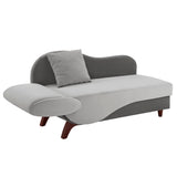 Homelegance By Top-Line Verbena Two-Tone Dark & Light Functional Chaise With 1 Pillow Grey Polyester