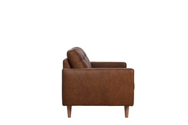 Porter Designs Porter Glisan Mid-century Modern Brown Leather Loveseat – Timeless Style With Comfort & Elegance Brown Leather 02-204-02-7168