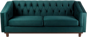 Cheviot CVO-001 31"H x 86"W x 37"D Sofa CVO001-318637  Upholstery: Emerald; Base: Brown Surya