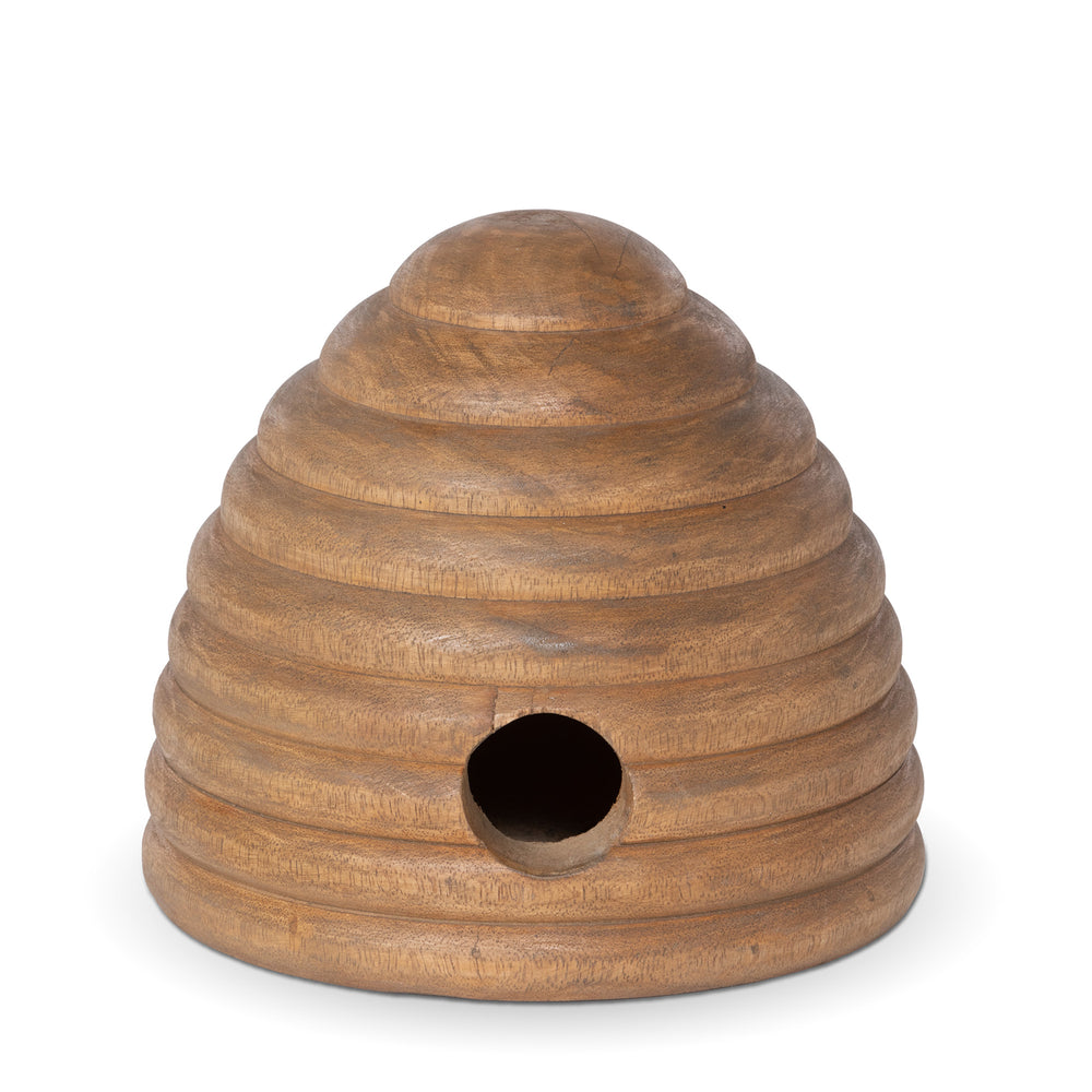 Carved Wood Tabletop Beehive, Small EGG36110 Park Hill