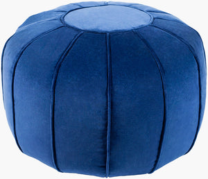 Surya Cotton Velvet Pouf Cvpf-016 - Stylish 14"H X 20"W X 20"D Decorative Seating For Modern Decor Navy Cotton,Cotton,Polybeads Cvpf016-202014r