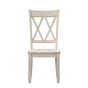 Homelegance By Top-Line Juliette Double X Back Wood Dining Chairs (Set of 2) White Rubberwood