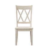 Homelegance By Top-Line Juliette Double X Back Wood Dining Chairs (Set of 2) White Rubberwood