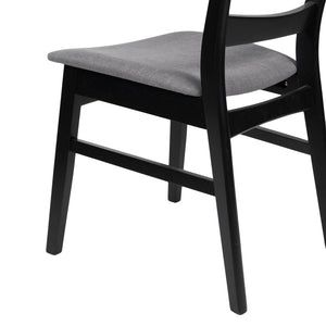 English Elm Christopher Knight Home® - Dining Chair - Mid-Century Modern Dark Grey Upholstered Seat With Stylish Wood Frame & Legs 58915.00DGYBLK