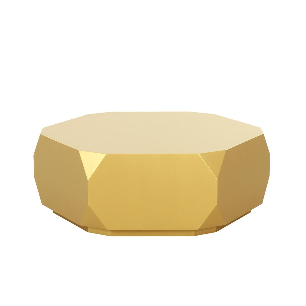 Pasargad Home Selva Coffee Table – Luxurious Gold Geometric Design For Modern Living Spaces Gold Wood Finish Plz-226c