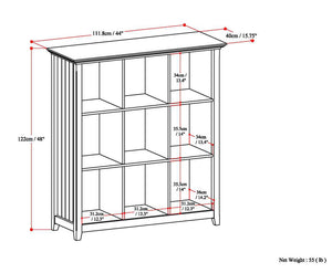 English Elm Acadian 9-Cube Bookcase Storage Unit - Timeless Black Design For Home & Office Organization Needs B136P158450