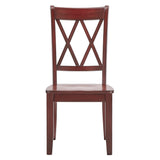 Homelegance By Top-Line Juliette Double X Back Wood Dining Chairs (Set of 2) Red Rubberwood