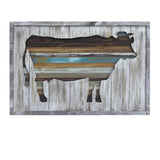 Wood Cow Carving Wall Art