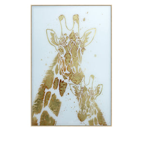 Tempered Glass Giraffe Print Wall Art CVTOP2643 Crestview Collection