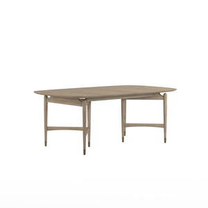 A.R.T. Furniture Finn Rectangular Dining Table – Mid-century Modern Design With Extendable Leaves & Antique Gold Accents Light Brown Parawood Solids,Elm Veneer,Metal 313220-2803