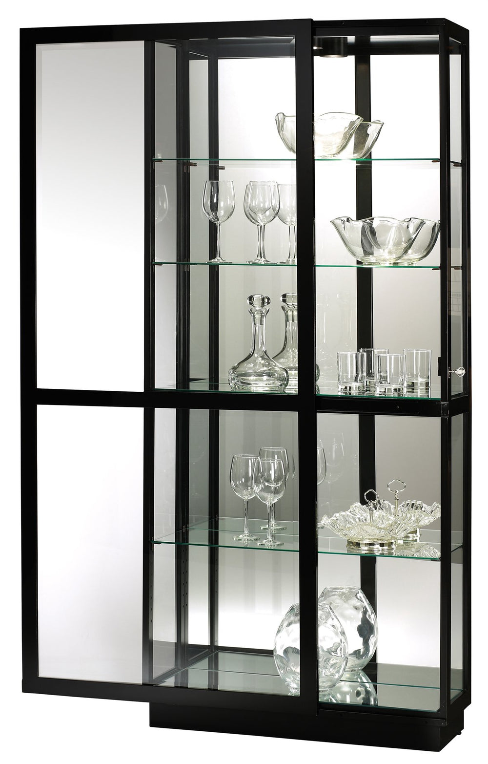 Hekman Furniture 680572 Jayden Iii Curio Cabinet - Elegant Glass Display, Adjustable Shelves & Led Lighting Showcase Gloss Black Jayden Iii Curio Cabinet 680572