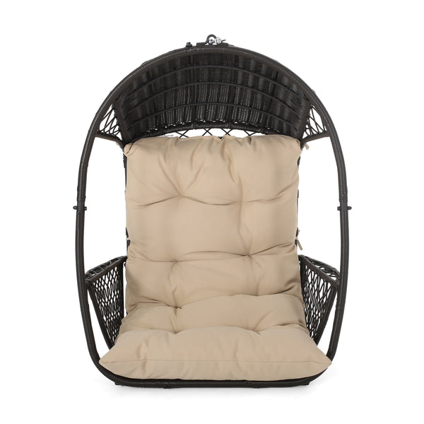 English Elm Christopher Knight Home® - Malia Wicker Hanging Chair - Stylish Indoor/Outdoor Seating With Plush Cushion For Relaxation & Comfort 67677.00BTN