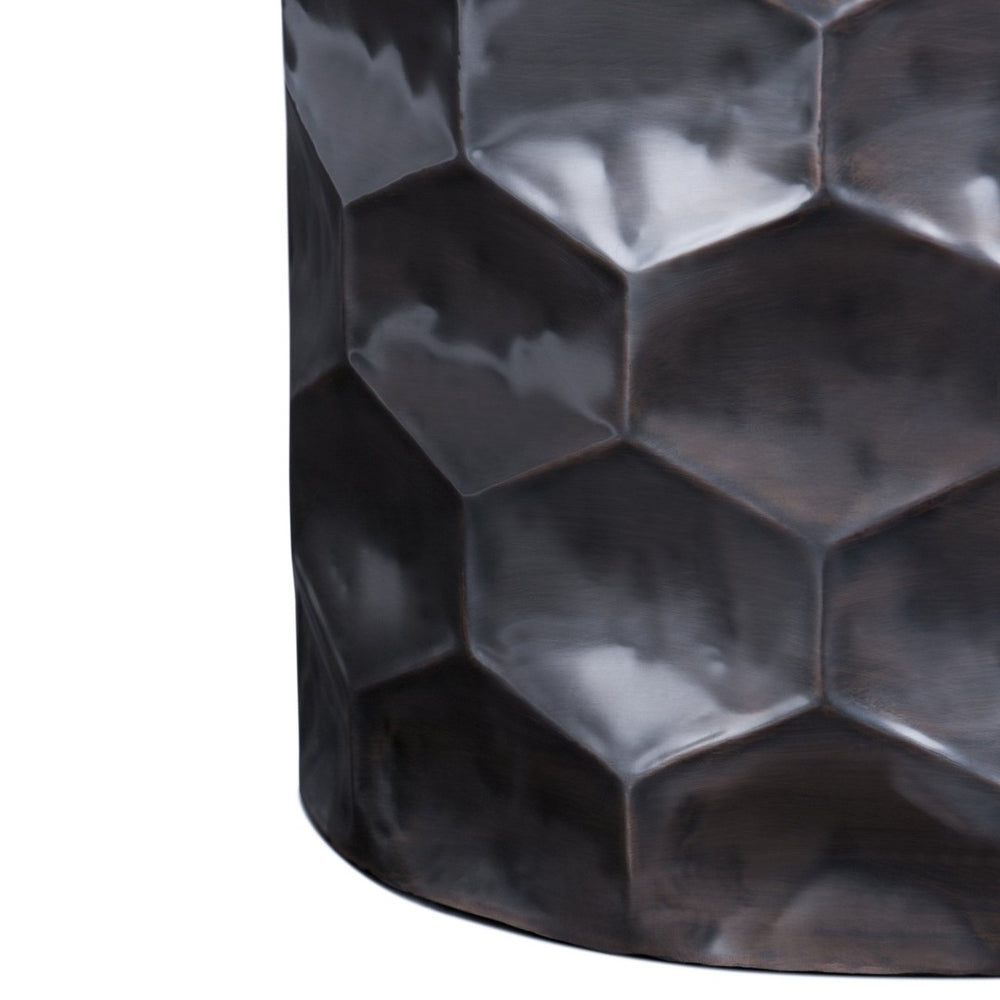 English Elm Whitney - Handcrafted Antique Bronze Metal Storage Side Table With Removable Top For Stylish Clutter Control B136P158977-GIGA