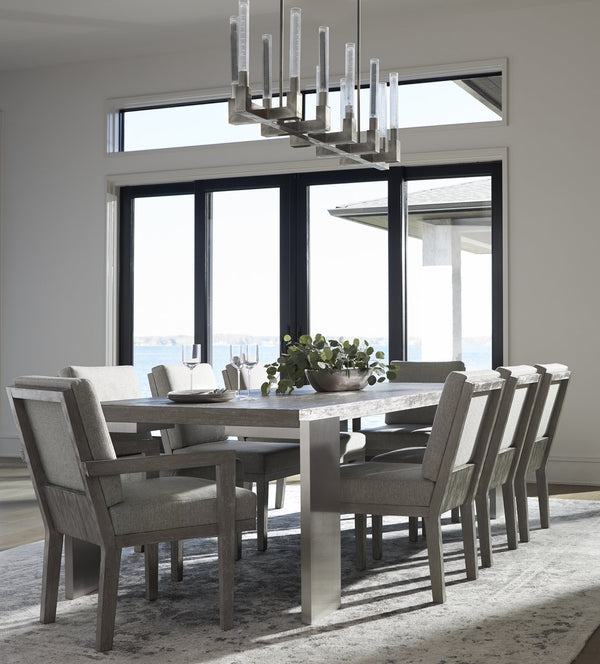 Bernhardt Bernhardt Foundations Arm Chair In Cerused Acacia Light Shale Finish — Woven Upholstery, Modern Rustic Comfort 306548