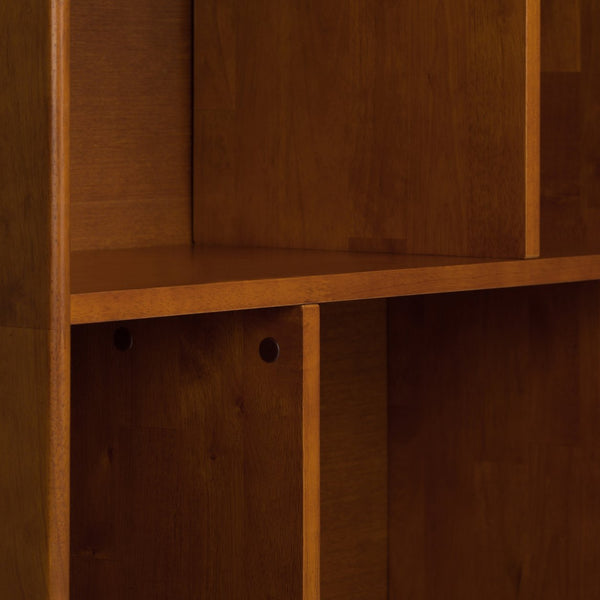 English Elm Draper - Stylish Mid Century Wide Bookcase In Teak Brown With Storage Drawers For Modern Spaces B136P158160