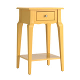 Homelegance By Top-Line Joplin 1-Drawer Wood Storage End Table Yellow Rubberwood