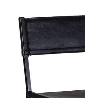 Porter Designs Porter Remy Full-grain Leather Bar Stool In Black – Modern Comfort Meets Rustic Charm And Style Black Metal 07-108-24-8756