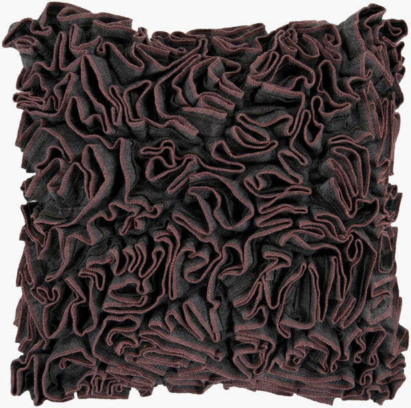 Surya Danlia 18"X18" Soft Wool & Nylon Accent Pillow - Durable, Modern Design For Stylish Home Decor Charcoal Wool,Nylon,Wool Cw053-1818