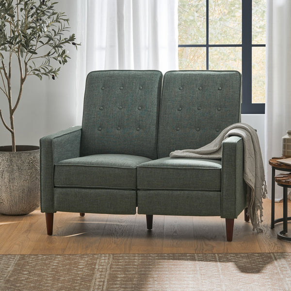 English Elm Christopher Knight Home® - DOUBLE Recliner Fabric Sofa with Plush Cushions and Space-Saving Design for Living Rooms, 49"L Gray 72478.00FGRY