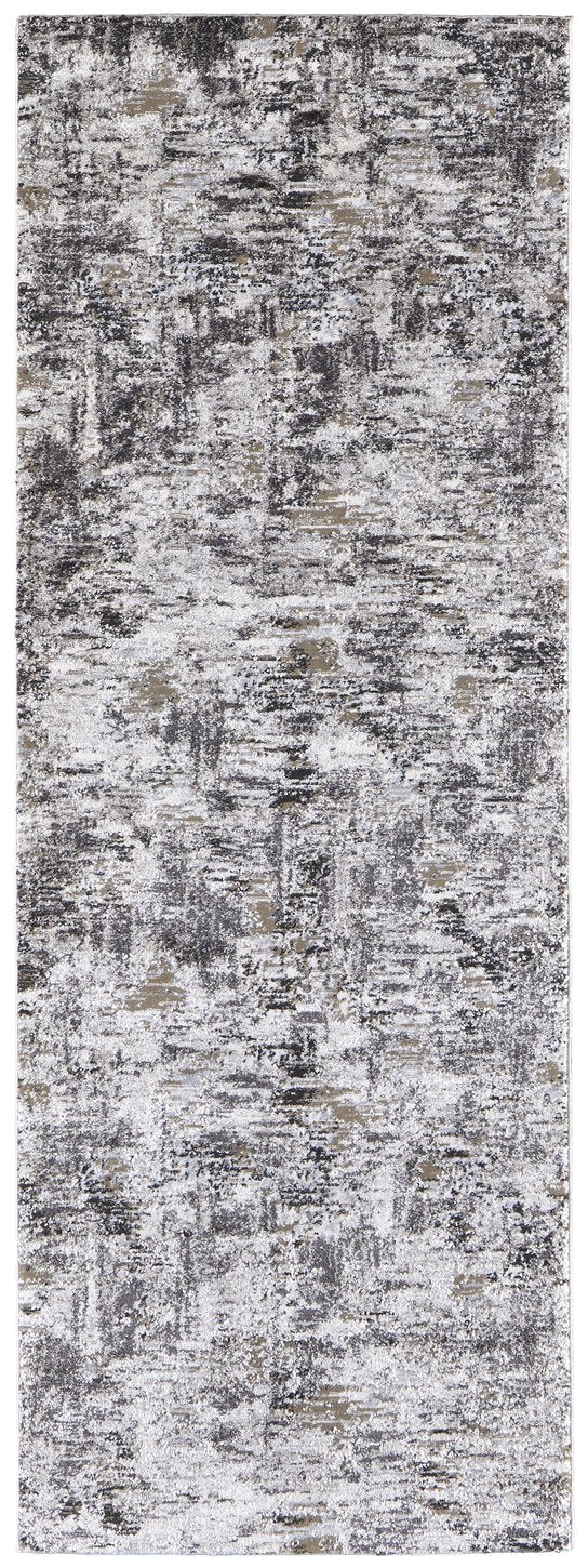 Feizy Rugs Vancouver Abstract Distressed Area Rug - Durable Polypropylene Blend For Contemporary Living Spaces Ivory,Gray,Brown Polypropylene,Polyester Vnr39fhfivychli71