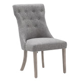 Homelegance By Top-Line Marsean Button Tufted Dining Chairs (Set of 2) Grey Rubberwood