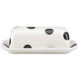 Lenox Kate Spade Deco Dot Covered Butter Dish White, WHITE STONEWARE 856724