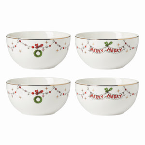 Lenox Merry Grinchmas Assorted All-Purpose Bowls, Set of 4 Green, IVORY PORCELAIN 894167