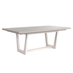 Bernhardt Bernhardt Stratum Dining Table With Mist Top & Polished Nickel Insets, Fossil Faux Stone Base, 82" 325224