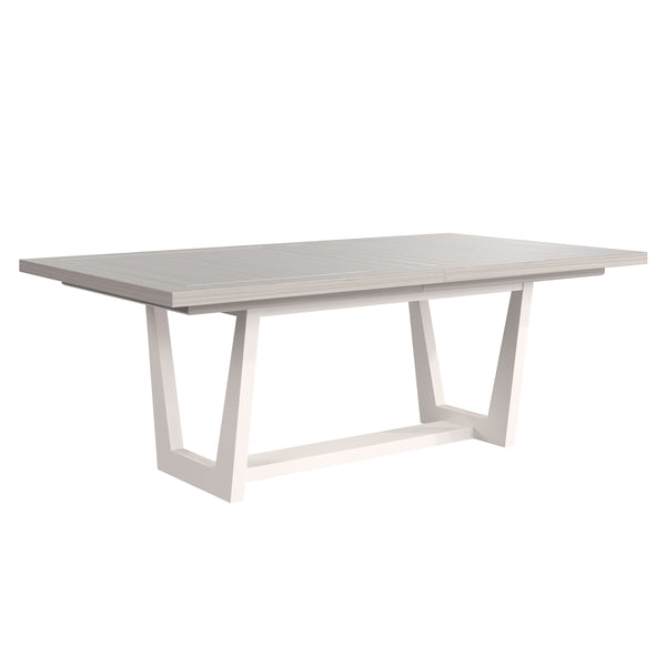 Bernhardt Bernhardt Stratum Dining Table With Mist Top & Polished Nickel Insets, Fossil Faux Stone Base, 82" 325224