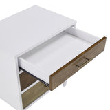 Homelegance By Top-Line Penelope White and Natural Finish 3-Drawer Nightstand White Rubberwood