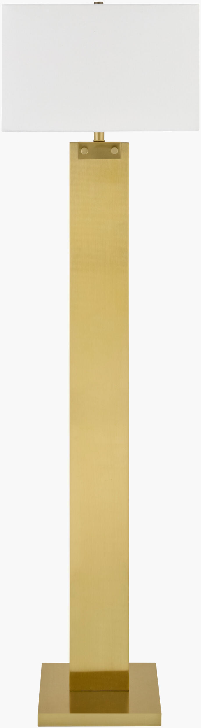 Surya Cardwell 64" Arts & Crafts Accent Floor Lamp - Timeless Iron Design With Elegant Linen Shade Body, Metallic ,Brass,Base, Metallic ,Brass,Shade, White,Finial, Metallic ,Brass,Harp, Metallic ,Brass,Cord, Translucent Iron,Iron,Linen,Polyester,Iron Cwl-001