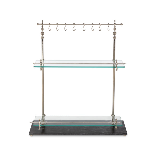Park Hill Black Marble and Iron Bistro Rack EAW20187