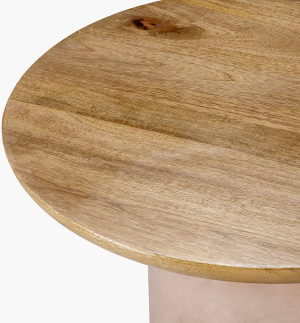 Surya Colwyn Modern 21"H End Table With Mango Wood Top & Sleek Glass Base – Stylish & Easy Care Decor Top, Rust,Base, Dark Brown Mango Wood,Glass Cwn001-221818