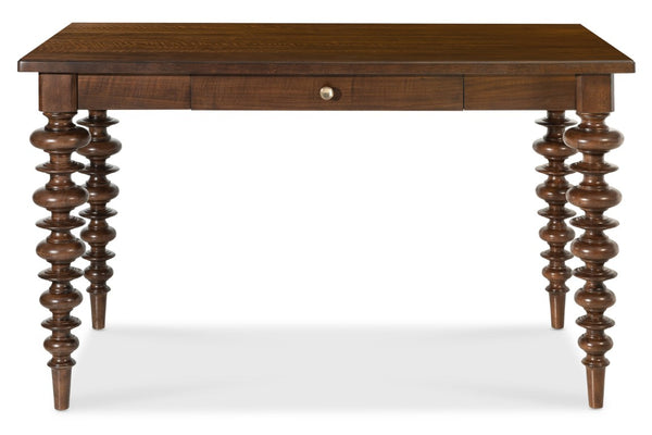 Hooker Furniture Archives Counter-Height Gathering Table With Walnut & Oak Veneers, Solid Wood Edge, Drawer Storage 6123-75206-89