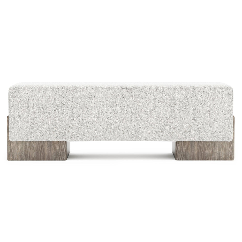 Bernhardt Bernhardt Monolith Bench With Wire-Brushed Oak Base, Deep Upholstered Seat In Rustic Modern Style 343508